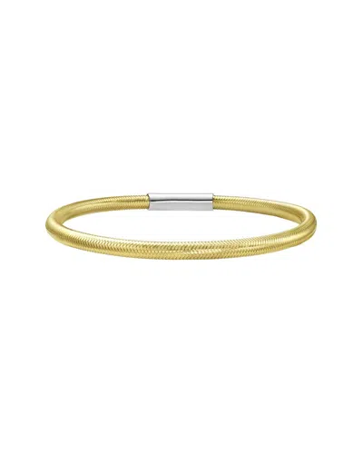 Italian Silver 14k Plated Silver Stretchable Bracelet In Gold