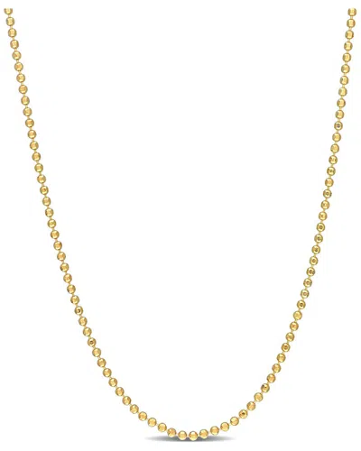 Italian Silver 18k Over  Ball Chain Necklace In Gold