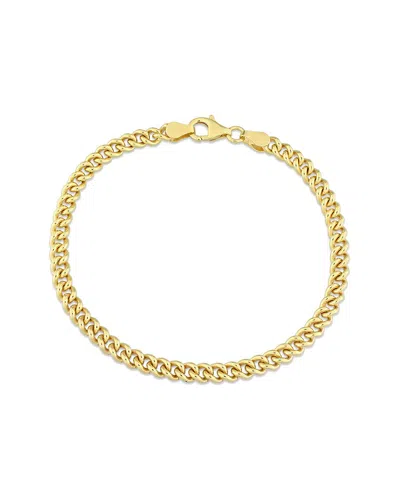 Italian Silver 18k Over  Curb Link Chain Bracelet