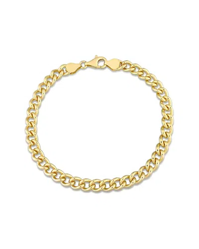 Italian Silver 18k Over  Curb Link Chain Bracelet