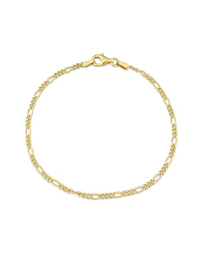 Italian Silver 18k Over  Figaro Chain Bracelet