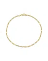 Italian Silver 18k Over  Figaro Chain Bracelet
