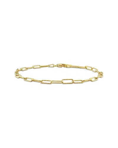 Italian Silver 18k Over  Paperclip Chain Bracelet
