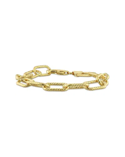 Italian Silver 18k Over  Paperclip Chain Bracelet