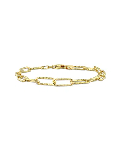 Italian Silver 18k Over  Paperclip Chain Bracelet
