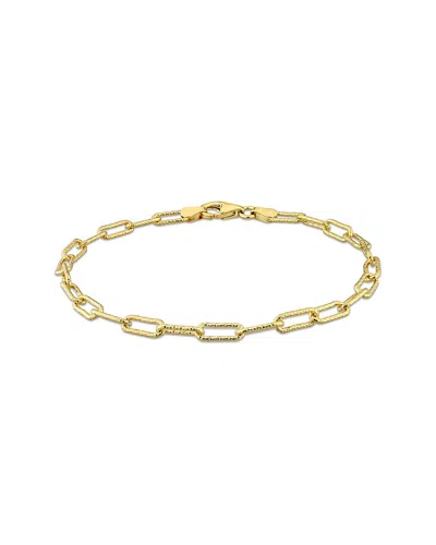 Italian Silver 18k Over  Paperclip Chain Bracelet