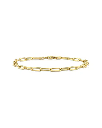 Italian Silver Polished Paperclip Chain Bracelet
