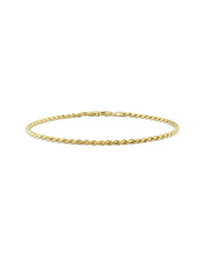 Italian Silver 18k Over  Rope Chain Bracelet