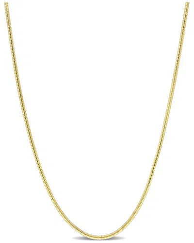 Italian Silver 18k Over  Snake Chain Necklace In Gold