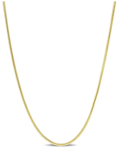 Italian Silver 18k Over  Snake Chain Necklace In Gold
