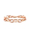 ITALIAN SILVER 18K ROSE GOLD OVER ITALIAN SILVER ROLO CHAIN BRACELET