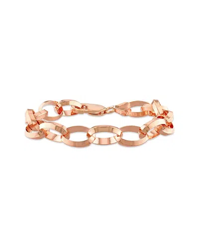 Italian Silver 18k Rose Gold Over  Rolo Chain Bracelet