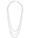 Italian Silver 3-layer Multilink Necklace