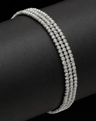 ITALIAN SILVER ITALIAN SILVER 3-STRAND BEAD BRACELET
