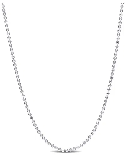 Italian Silver Ball Chain Necklace In Metallic