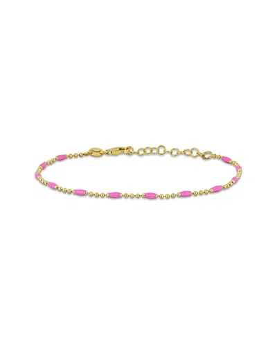 Italian Silver Ball Link Bracelet In Gold