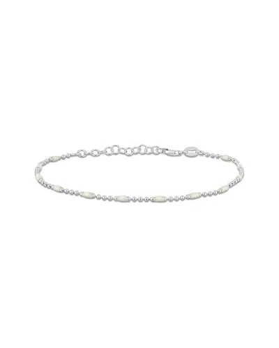 Italian Silver Ball Link Bracelet In Gray