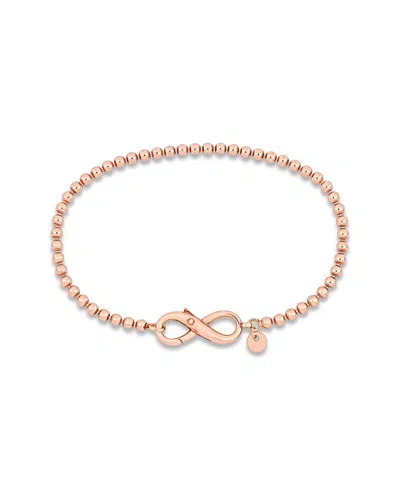 Italian Silver Ball Link Bracelet In Pink