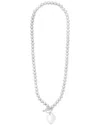 Italian Silver Bead Toggle Necklace In Silver