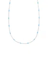 Italian Silver Blue Enamel Station Bead Chain Agc19278-18