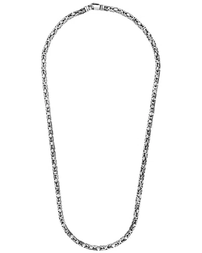 Italian Silver Byzantine Chain Necklace In Orange