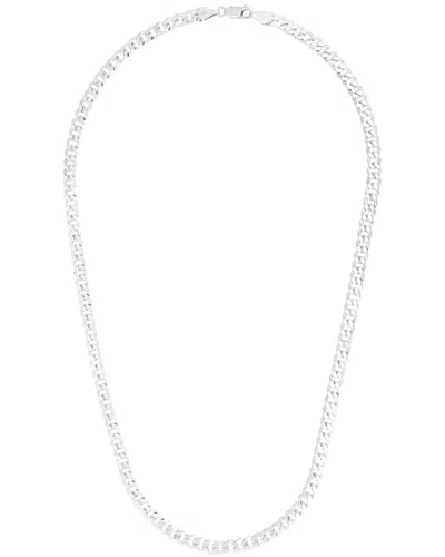 Italian Silver Chain Necklace In Metallic