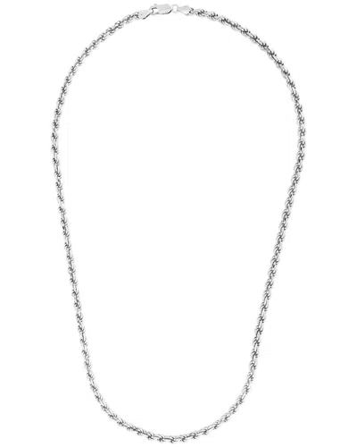 Italian Silver Chain Necklace In Metallic