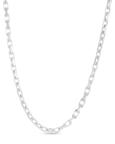 Italian Silver Chain Necklace In Metallic