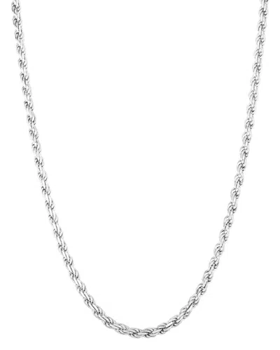 Italian Silver Chain Necklace In Metallic