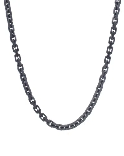 Italian Silver Chain Necklace In Black