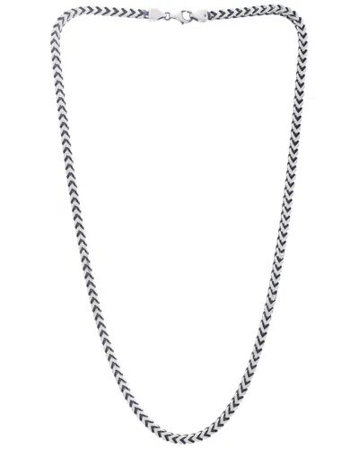 Italian Silver Chain Necklace In Black
