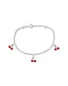 Italian Silver Cherry Charm Bracelet