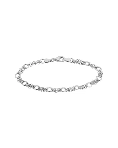Italian Silver Circles & Mesh Link Bracelet