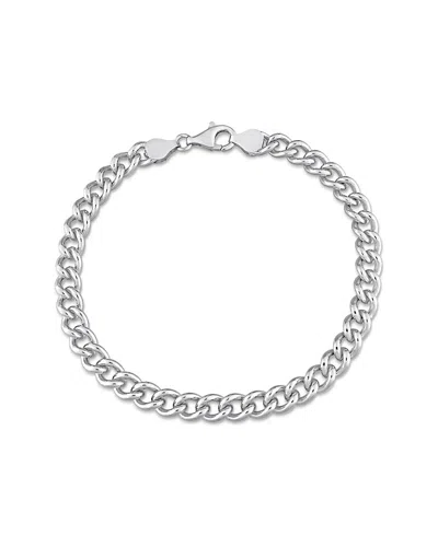 Italian Silver Curb Link Chain Bracelet