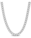 Italian Silver Curb Link Chain Necklace In Metallic