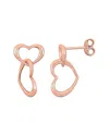 Italian Silver Double Heart Drop Earrings