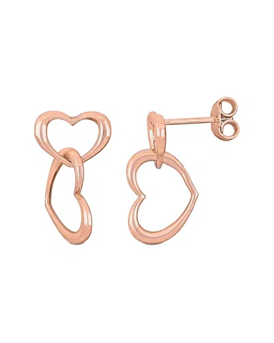ITALIAN SILVER ITALIAN SILVER DOUBLE HEART DROP EARRINGS