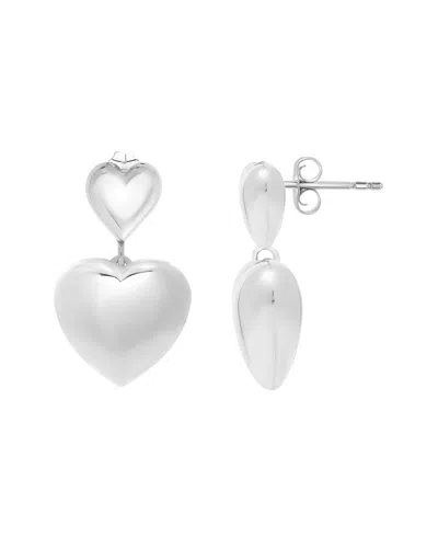 Italian Silver Drop Earrings In Metallic