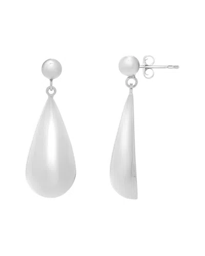 Italian Silver Drop Earrings In Metallic