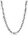 Italian Silver Fancy Curb Link Chain Necklace In Metallic