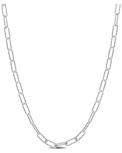 Italian Silver Fancy Paperclip Chain Necklace