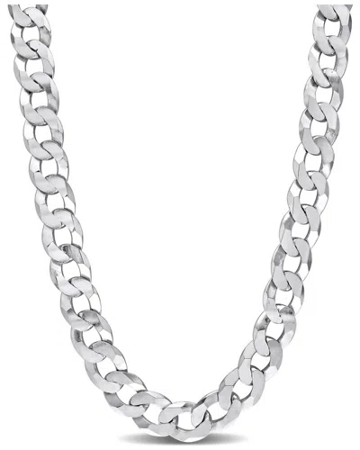 Italian Silver Flat Curb Chain Necklace