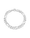 Italian Silver Flat Figaro Chain Bracelet