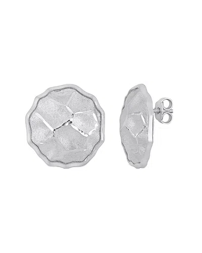 ITALIAN SILVER ITALIAN SILVER HAMMERED DISC EARRINGS