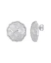 Italian Silver Hammered Disc Earrings