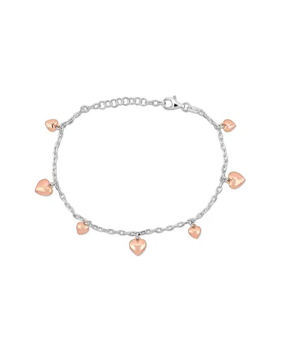 ITALIAN SILVER ITALIAN SILVER HEART CHARM BRACELET