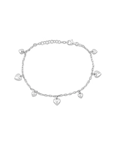 Italian Silver Heart Charm Bracelet