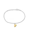 Italian Silver Heart Charm Bracelet
