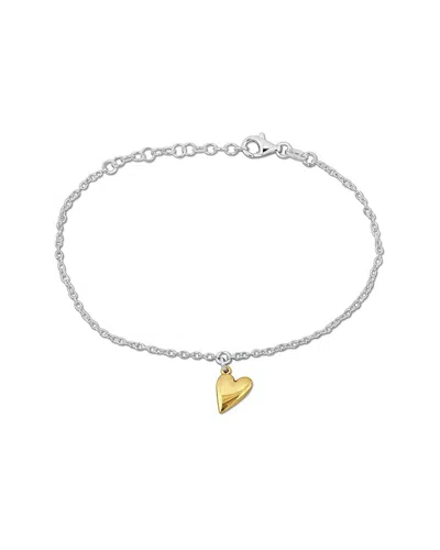 Italian Silver Heart Charm Bracelet