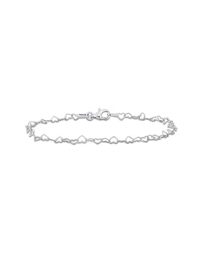 ITALIAN SILVER ITALIAN SILVER HEART LINK BRACELET